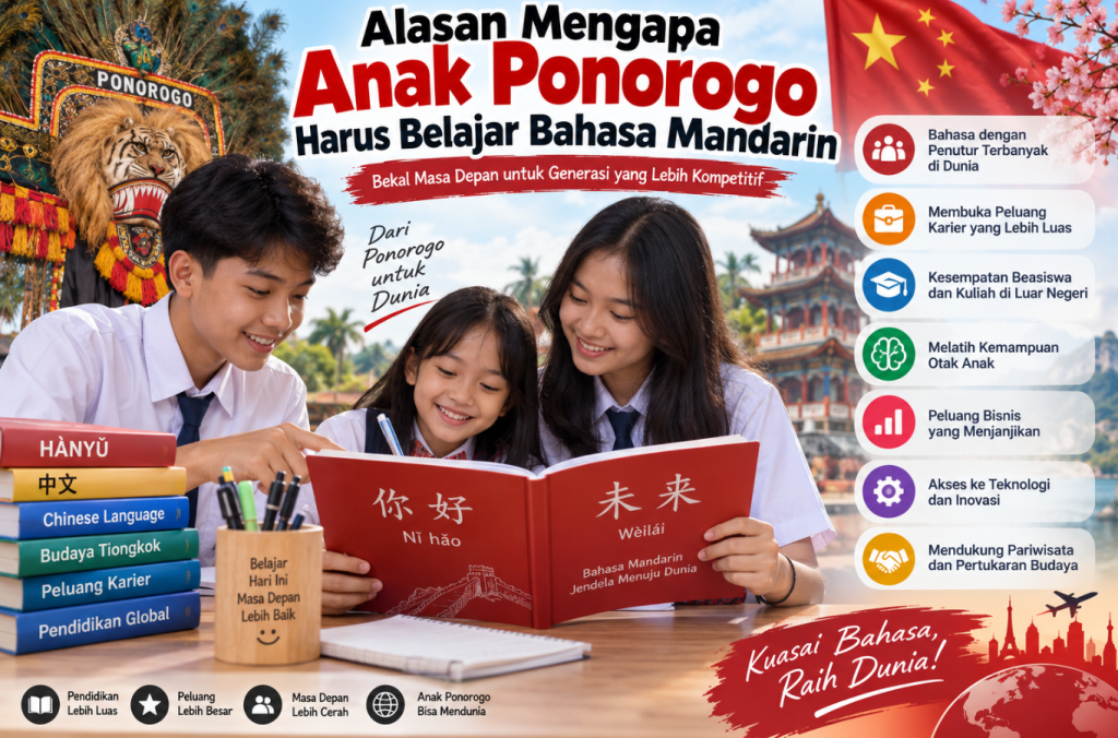 Alasan Mengapa Anak Ponorogo Harus Belajar Bahasa Mandarin