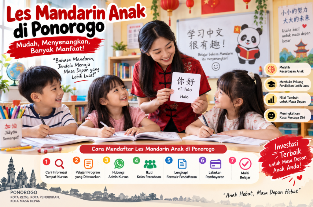 Cara Mendaftar Les Mandarin Anak di Ponorogo dengan Mudah