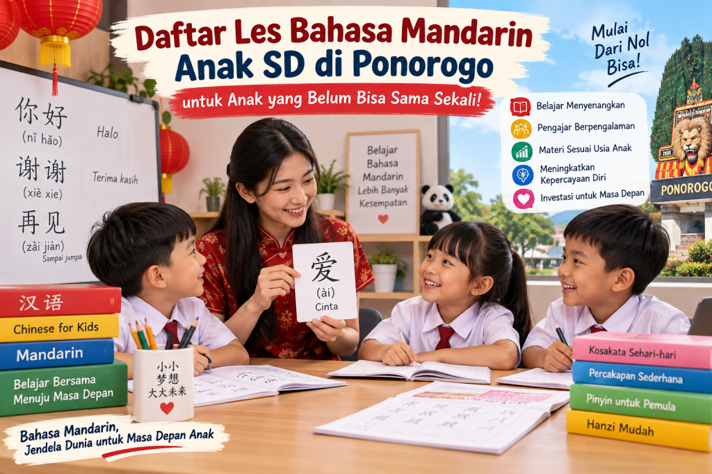 Daftar Les Bahasa Mandarin Anak SD di Ponorogo untuk Anak yang Belum Bisa Sama Sekali!