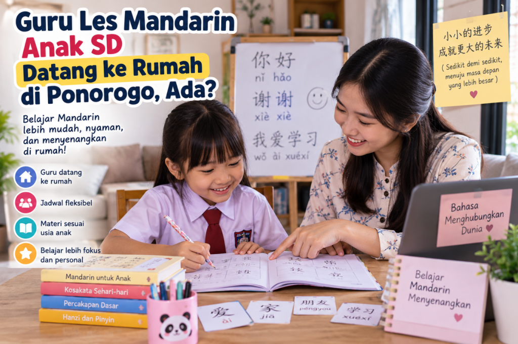 Guru Les Mandarin Anak SD Datang ke Rumah di Ponorogo, Ada
