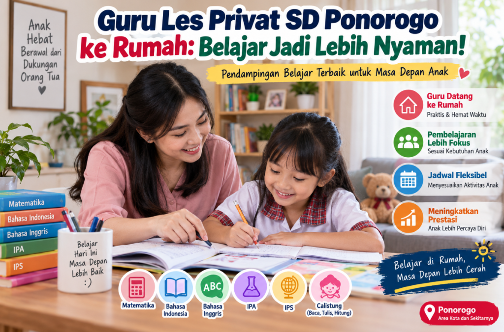 Guru Les Privat SD Ponorogo ke Rumah Solusi Belajar yang Lebih Efektif dan Nyaman