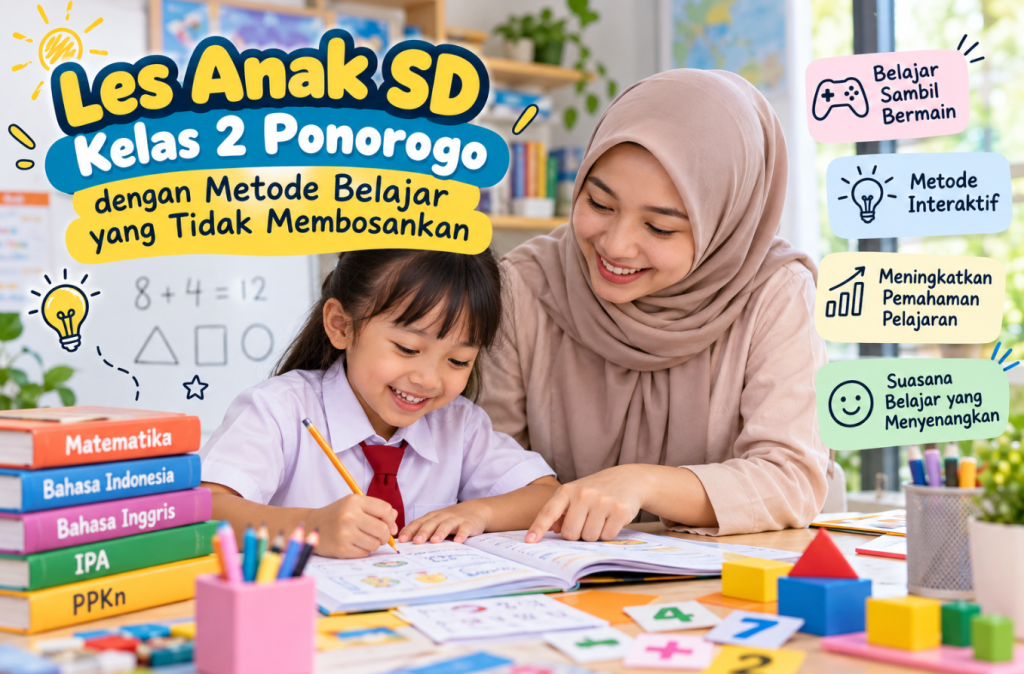 Les Anak SD Kelas 2 Ponorogo dengan Metode Belajar yang Tidak Membosankan
