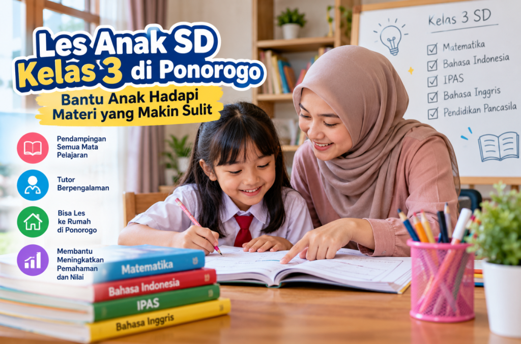 Les Anak SD Kelas 3 di Ponorogo Bantu Anak Hadapi Materi yang Makin Sulit