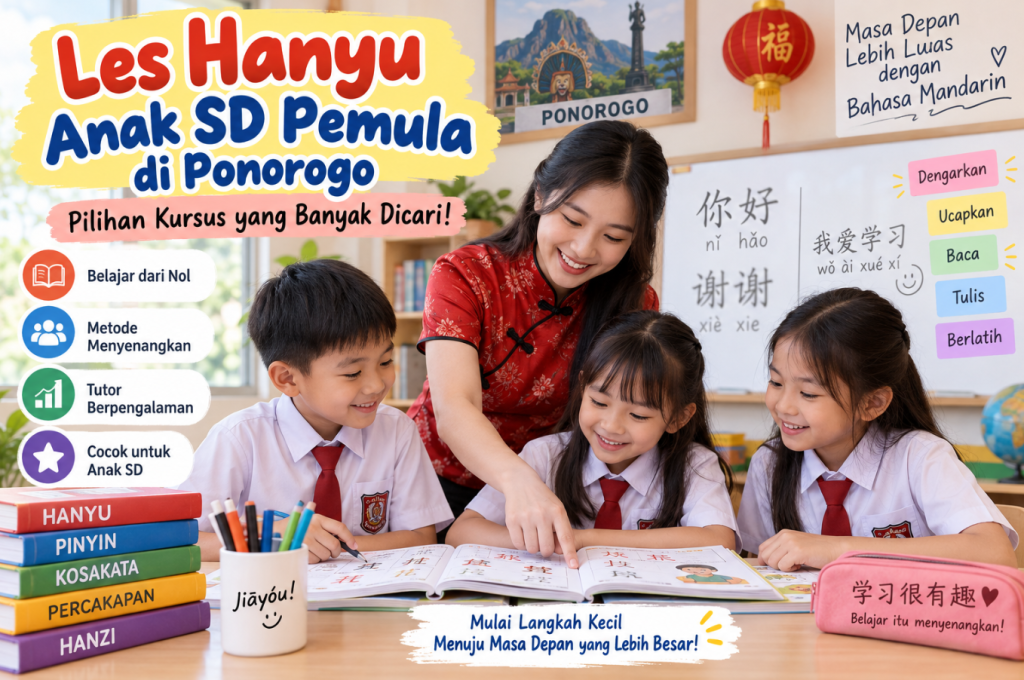Les Hanyu Anak SD Pemula di Ponorogo, Pilihan Kursus yang Banyak Dicari!