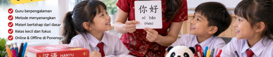 Les Mandarin Anak SD Pemula di Ponorogo, Belajar dari Nol Tanpa Ribet!