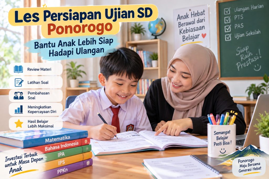 Les Persiapan Ujian SD Ponorogo Bantu Anak Lebih Siap Hadapi Ulangan