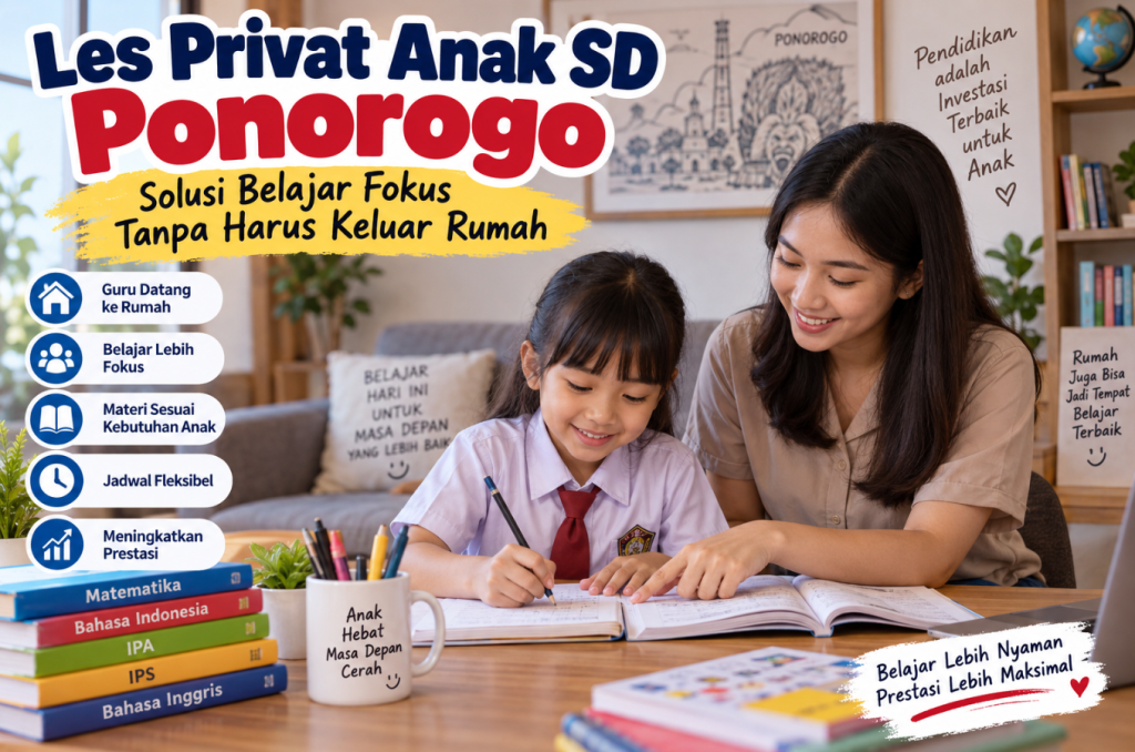 Les Privat Anak SD Ponorogo Solusi Belajar Fokus Tanpa Harus Keluar Rumah