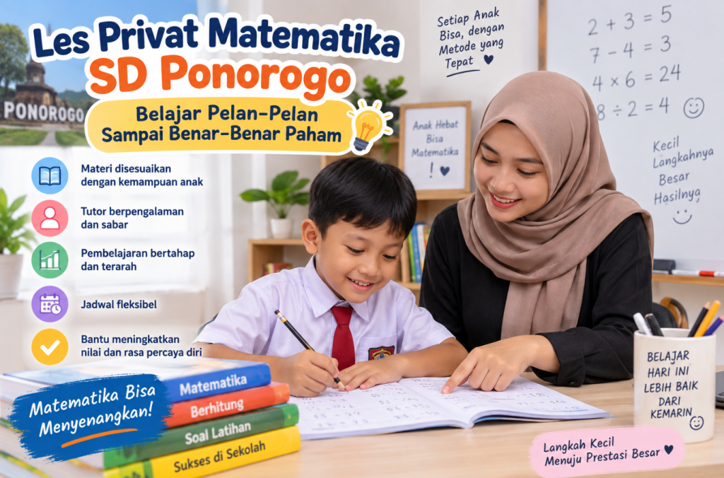 Les Privat Matematika SD Ponorogo Belajar Pelan-Pelan Sampai Benar-Benar Paham
