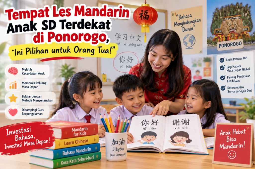 Tempat Les Mandarin Anak SD Terdekat di Ponorogo, Ini Pilihan untuk Orang Tua!