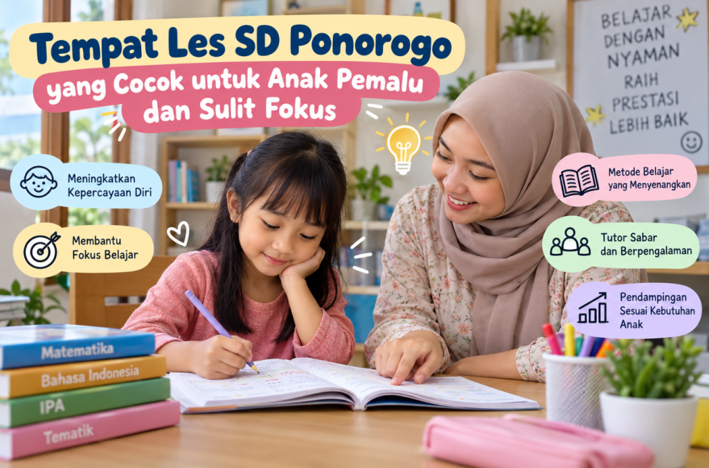 Tempat Les SD Ponorogo yang Cocok untuk Anak Pemalu dan Sulit Fokus